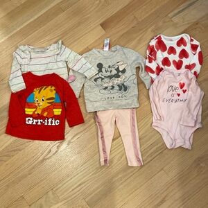 Carters Disney Okie dokie brands 6 piece clothing bundle 12 months